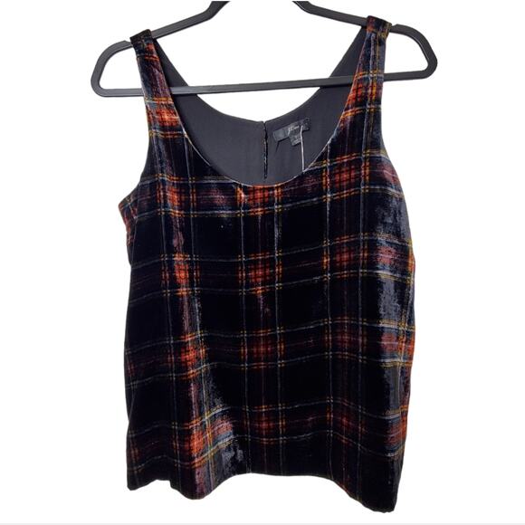 J.CREW Women's Stewart Tartan Plaid Velvet Tank Top Size 2 Sleeveless Holiday - Picture 9 of 9